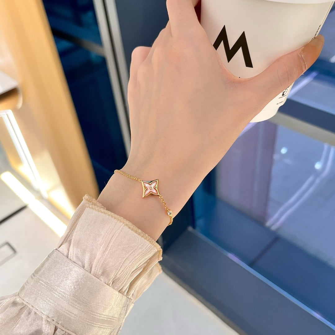 [✨ROSE✨]STAR 1 DIAMOND PINK GOLD BRACELET