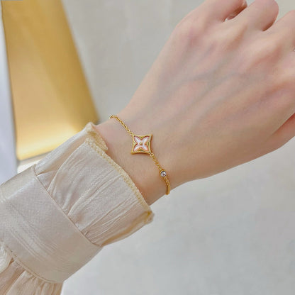 [✨ROSE✨]STAR 1 DIAMOND PINK GOLD BRACELET