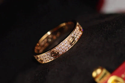 [✨ROSE✨]LOVE RING 3.6MM DIAMOND PAVED