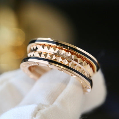 [✨ROSE✨]ZERO 1 PINK GOLD BLACK CERAMIC RING