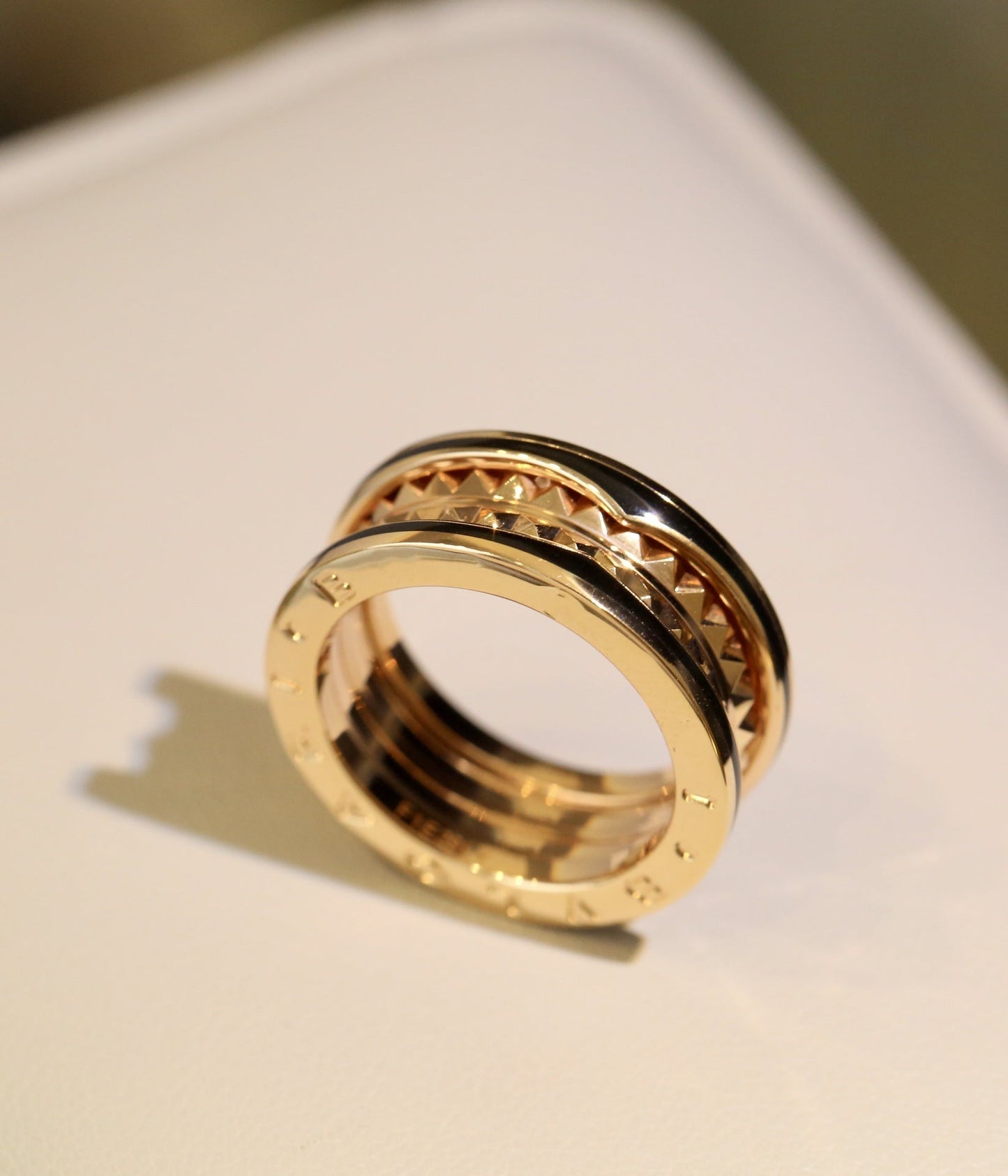 [✨ROSE✨]ZERO 1 PINK GOLD BLACK CERAMIC RING