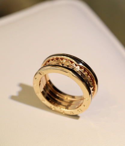 [✨ROSE✨]ZERO 1 PINK GOLD BLACK CERAMIC RING