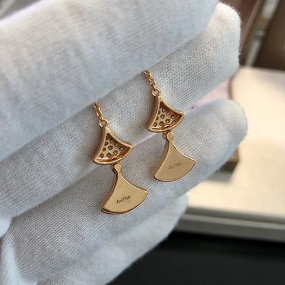 [✨ROSE✨]DREAM EARRINGS 3 MOTIFS DIAMOND MOP PINK GOLD