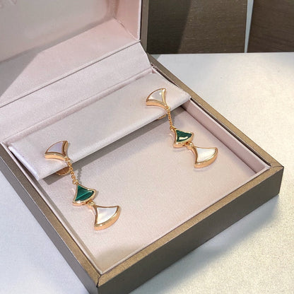 [✨ROSE✨]DREAM EARRINGS 3 MOTIFS MALACHITE MOP PINK GOLD