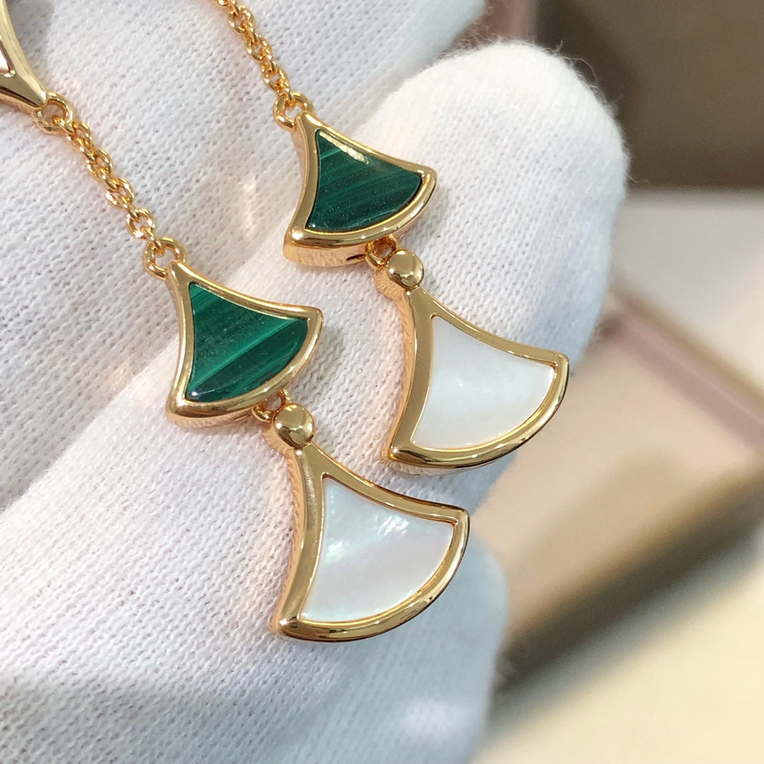 [✨ROSE✨]DREAM EARRINGS 3 MOTIFS MALACHITE MOP PINK GOLD