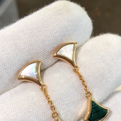 [✨ROSE✨]DREAM EARRINGS 3 MOTIFS MALACHITE MOP PINK GOLD