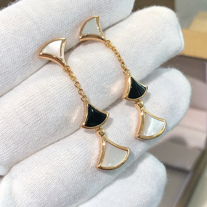 [✨ROSE✨]DREAM EARRINGS 3 MOTIFS ONYX MOP PINK GOLD