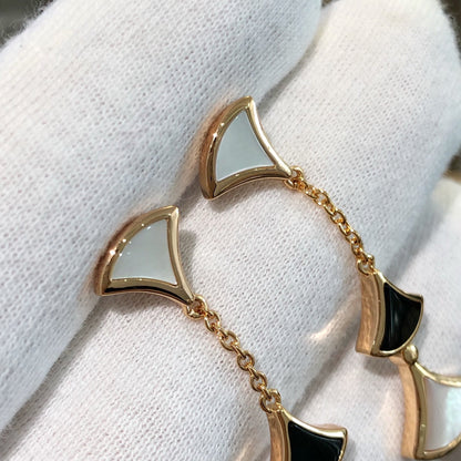 [✨ROSE✨]DREAM EARRINGS 3 MOTIFS ONYX MOP PINK GOLD