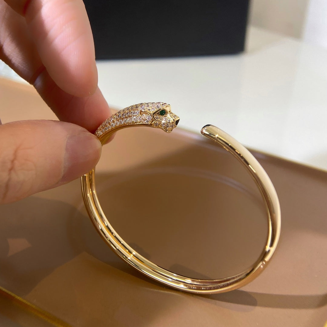 [✨ROSE✨]PANTHERE GOLD DIAMOND OPEN BRACELET