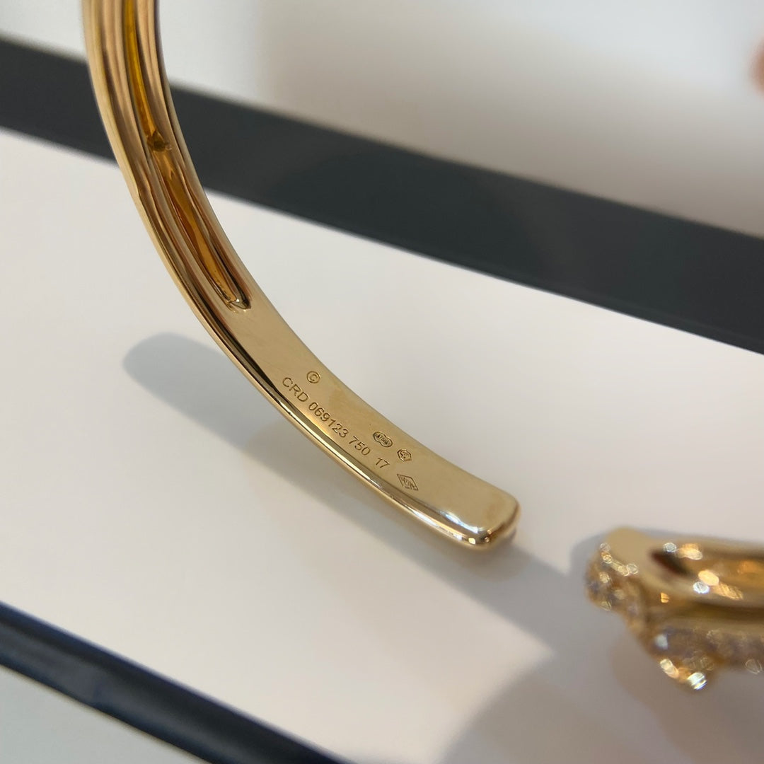 [✨ROSE✨]PANTHERE GOLD DIAMOND OPEN BRACELET
