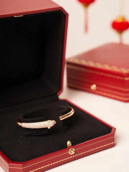 [✨ROSE✨]PANTHERE ROSE GOLD DIAMOND OPEN BRACELET