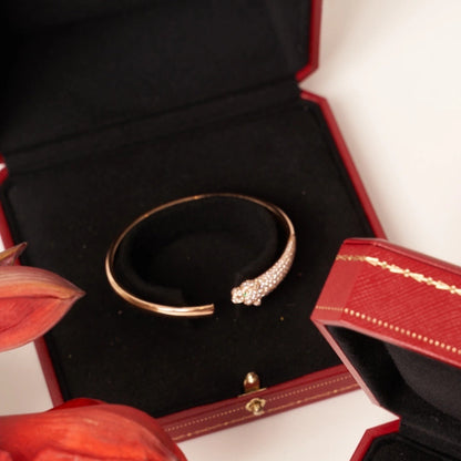 [✨ROSE✨]PANTHERE ROSE GOLD DIAMOND OPEN BRACELET