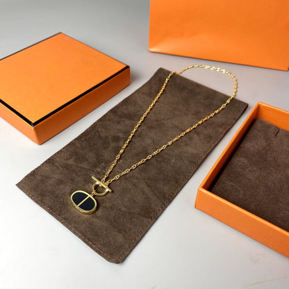 [✨ROSE✨]CHAINE VERSO BLACK CERAMIC NECKLACE