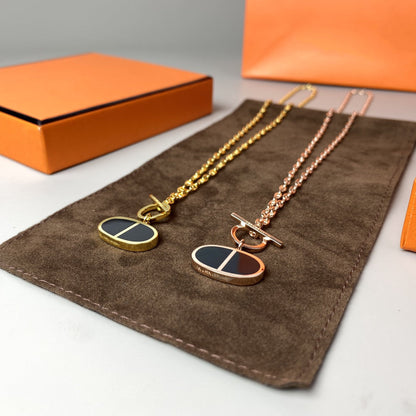 [✨ROSE✨]CHAINE VERSO BLACK CERAMIC NECKLACE