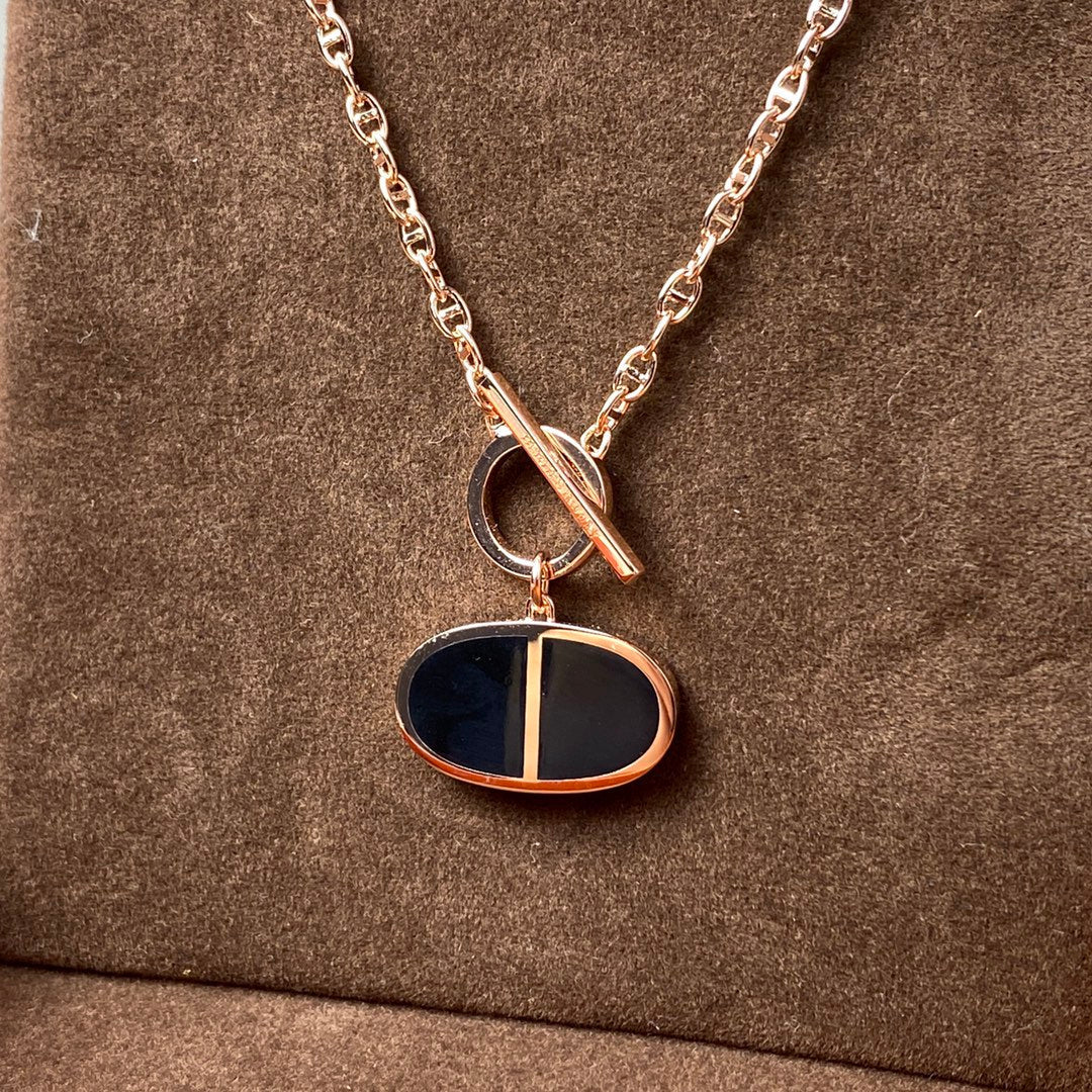 [✨ROSE✨]CHAINE VERSO BLACK CERAMIC NECKLACE