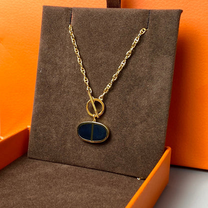 [✨ROSE✨]CHAINE VERSO BLACK CERAMIC NECKLACE