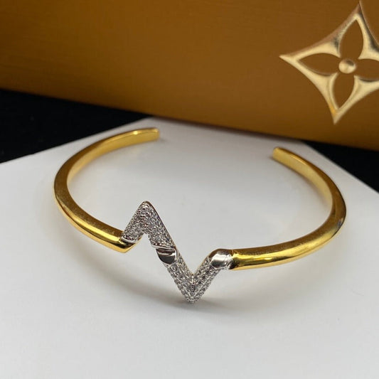 [✨ROSE✨]VOLTE UPSITE DOWN DIAMOND GOLD OPEN BRACELET