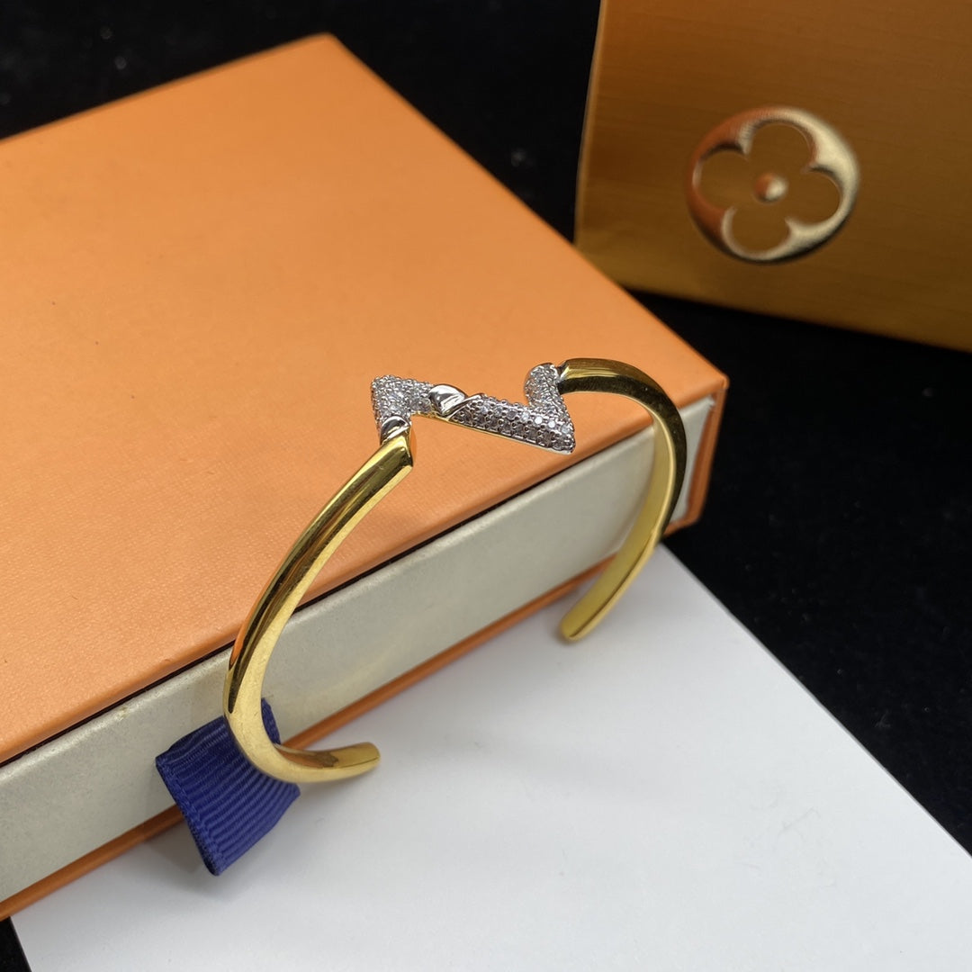 [✨ROSE✨]VOLTE UPSITE DOWN DIAMOND GOLD OPEN BRACELET