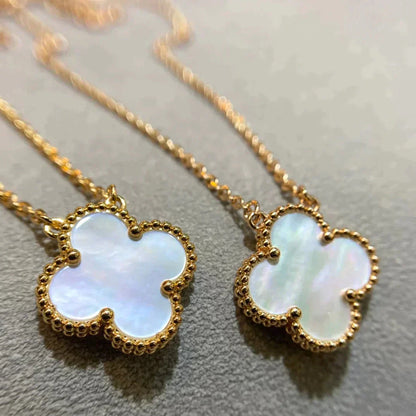 [✨ROSE✨]CLOVER 15MM WHITE MOTHER-OF-PEARL GOLD NECKLACE