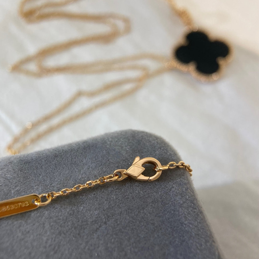 [✨ROSE✨]CLOVER 25MM NECKLACE GOLD ONYX