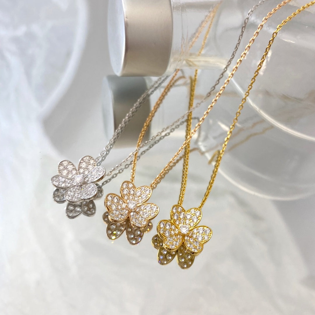 [✨ROSE✨]FLOWER DIAMOND NECKLACE