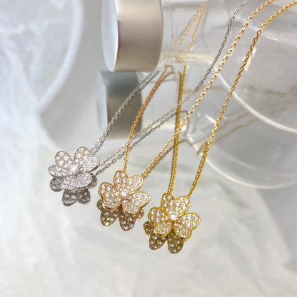 [✨ROSE✨]FLOWER DIAMOND NECKLACE