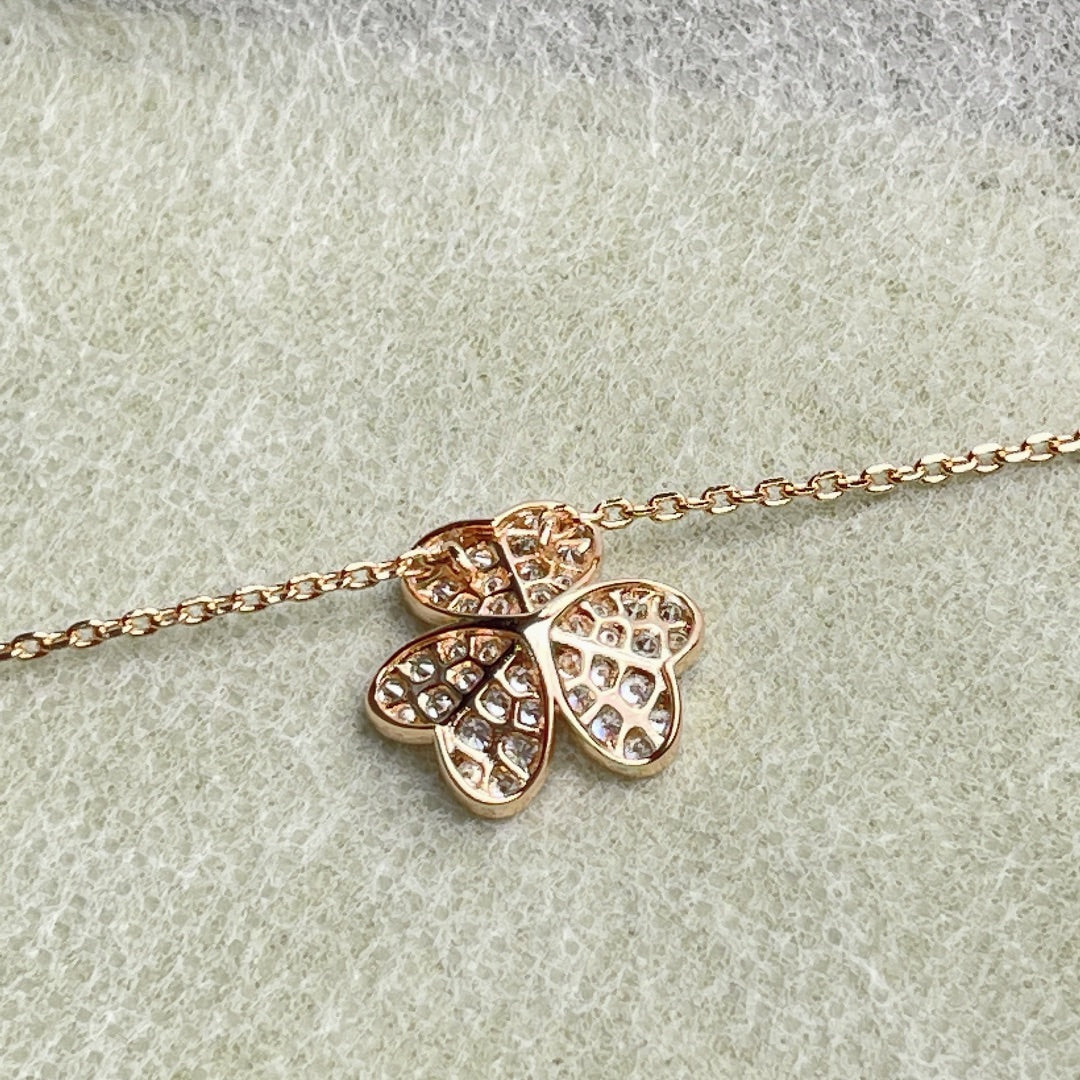 [✨ROSE✨]FLOWER DIAMOND NECKLACE