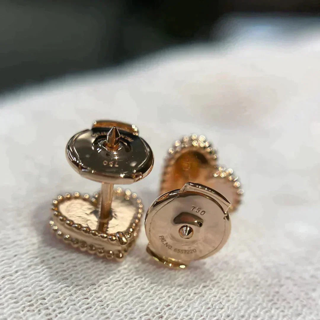 [✨ROSE✨]HEART CARNELIAN STUD EARRINGS