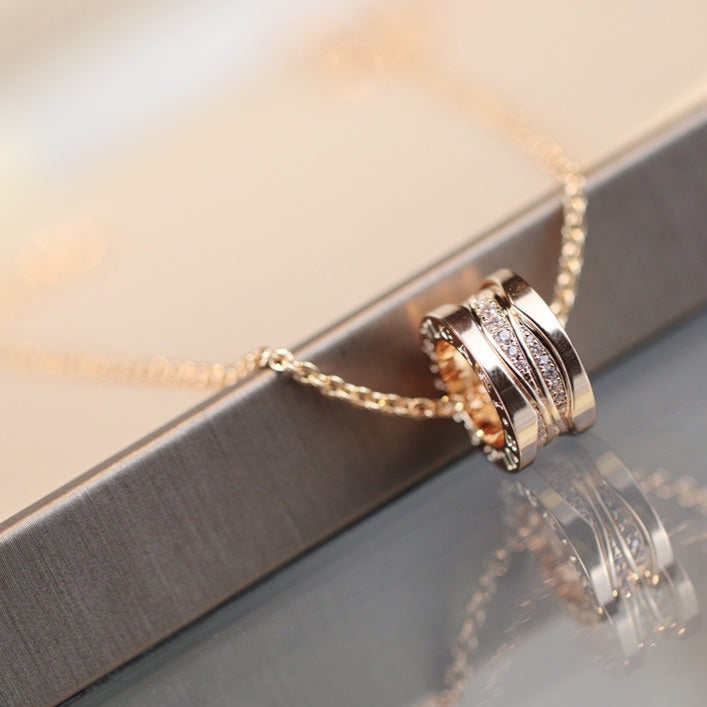 [✨ROSE✨]ZERO 1 PINK GOLD DIAMOND NECKLACE