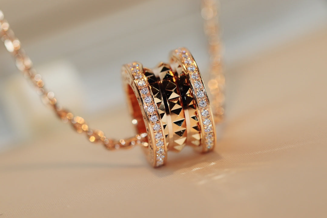[✨ROSE✨]ZERO 1 ROCK PEDANT PINK GOLD NECKLACE