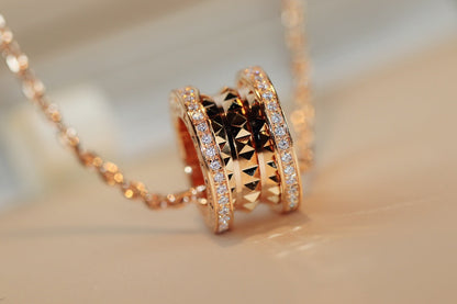 [✨ROSE✨]ZERO 1 ROCK PEDANT PINK GOLD NECKLACE