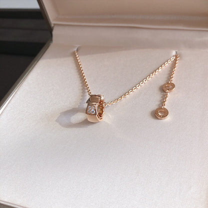 [✨ROSE✨]SERPENTI PEDANT DIAMOND PINK GOLD NECKLACE