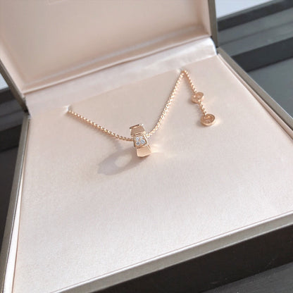 [✨ROSE✨]SERPENTI PEDANT DIAMOND PINK GOLD NECKLACE