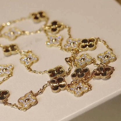 [✨ROSE✨]CLOVER 20 MOTIFS LASER DIAMOND NECKLACE