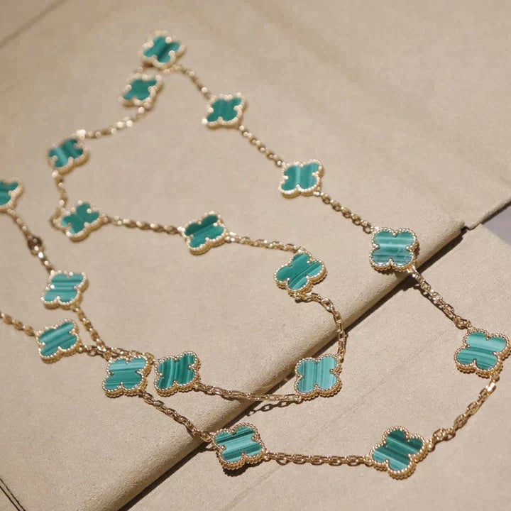 [✨ROSE✨]CLOVER 20 MOTIFS MALACHITE GOLD