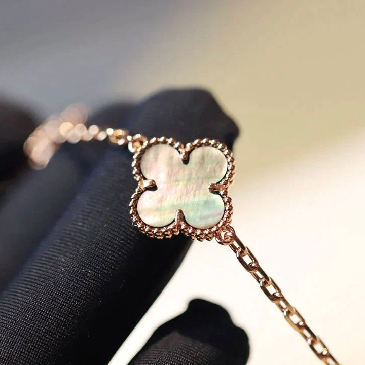 [✨ROSE✨]CLOVER 20 MOTIFS DARK MOP DIAMOND  NECKLACE