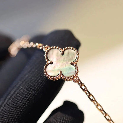 [✨ROSE✨]CLOVER 20 MOTIFS DARK MOP DIAMOND  NECKLACE