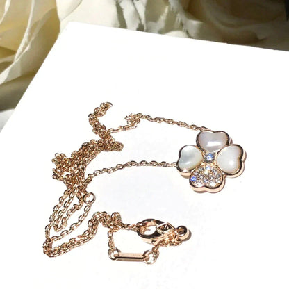 [✨ROSE✨]CLOVER MOP DIAMOND ROSE GOLD NECKLACE