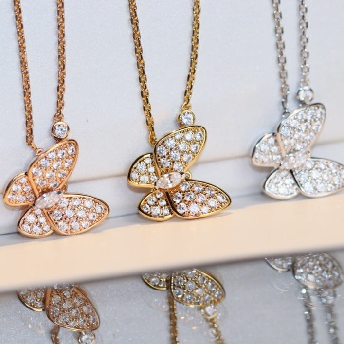 [✨ROSE✨]BUTTERFLY DIAMOND NECKLACE