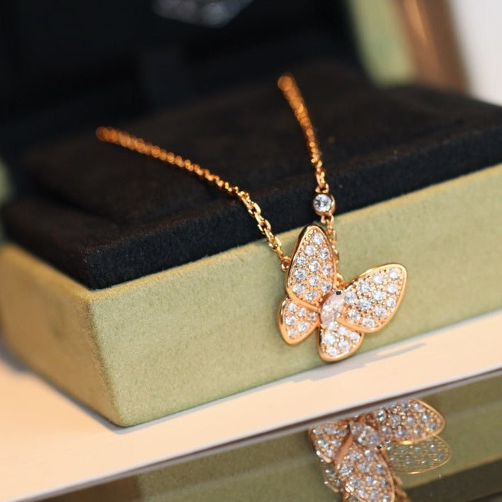 [✨ROSE✨]BUTTERFLY DIAMOND NECKLACE