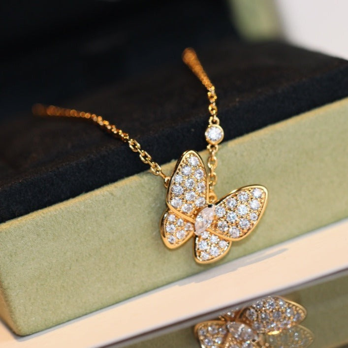 [✨ROSE✨]BUTTERFLY DIAMOND NECKLACE