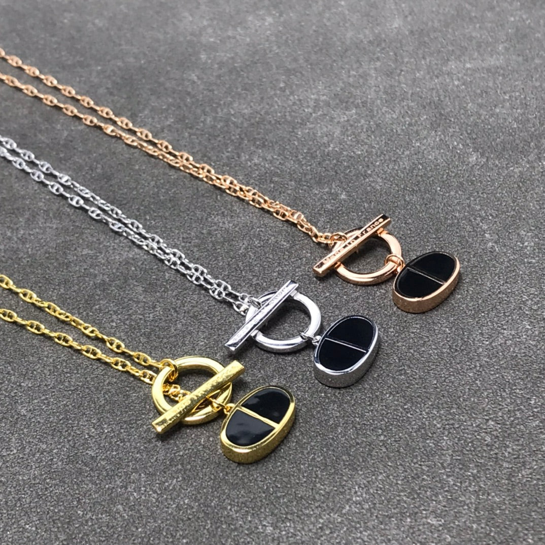 [✨ROSE✨]CHAINE VERSO BLACK CERAMIC  NECKLACE