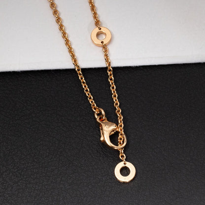 [✨ROSE✨]ZERO 1 WHITE CERAMIC PINK GOLD DIAMOND NECKLACE
