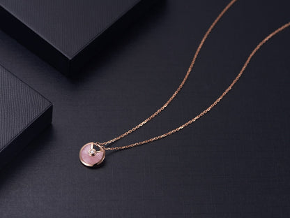 [✨ROSE✨]AMULETTE ROSE GOLD PINK MOP NECKLACE