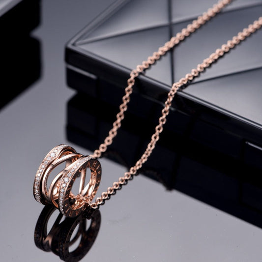 [✨ROSE✨]ZERO 1 PINK GOLD DIAMOND OPEN NECKLACE