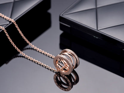 [✨ROSE✨]ZERO 1 PINK GOLD DIAMOND OPEN NECKLACE