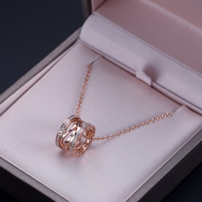 [✨ROSE✨]ZERO 1 PINK GOLD DIAMOND OPEN NECKLACE