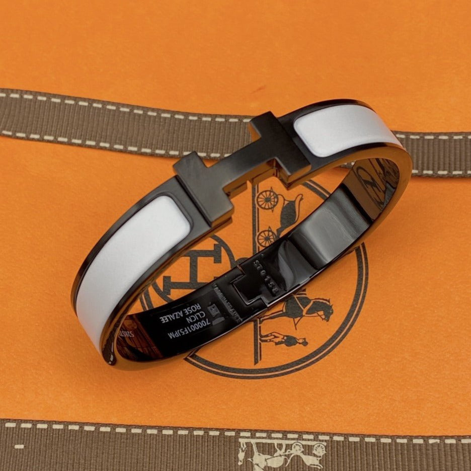 [✨ROSE✨]H BRACELET 12MM BLACK WHITE CERAMIC