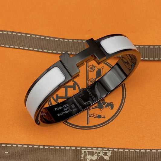 [✨ROSE✨]H BRACELET 12MM BLACK WHITE CERAMIC