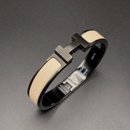 [✨ROSE✨]H BRACELET 12MM BLACK BEIGE CERAMIC